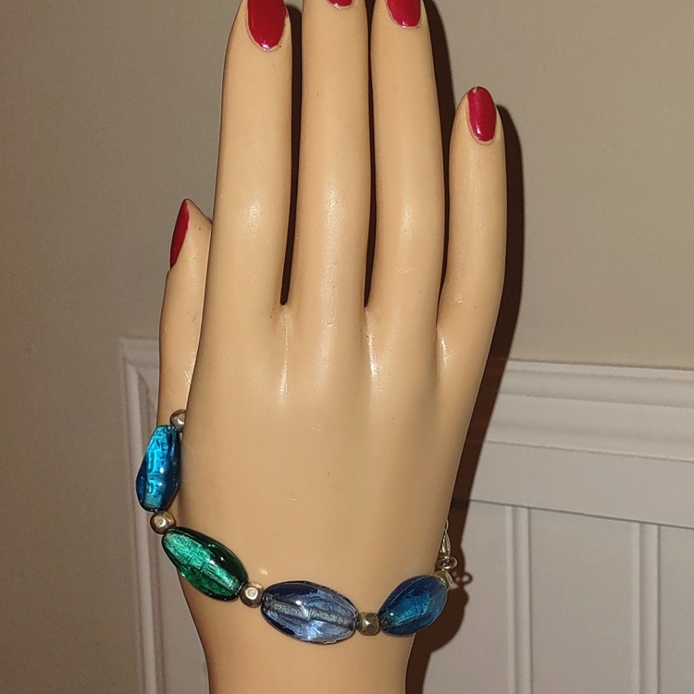 Hues of Blues Glass Bead Bracelet